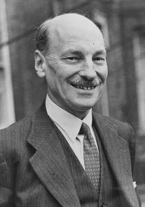 Black and white portrait of Clement Attlee
